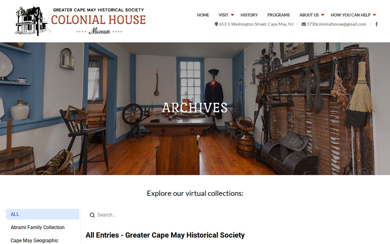 Lower Township city directory context in Greater Cape May Historical Society virtual archives