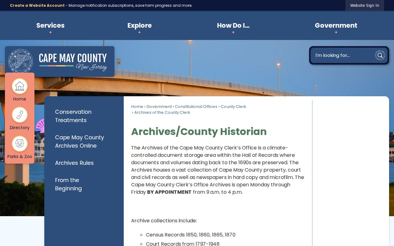 Lower Township previous residents reference for Cape May County Clerk Archives