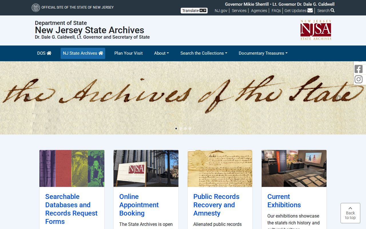 Lower Township previous residents reference for New Jersey State Archives