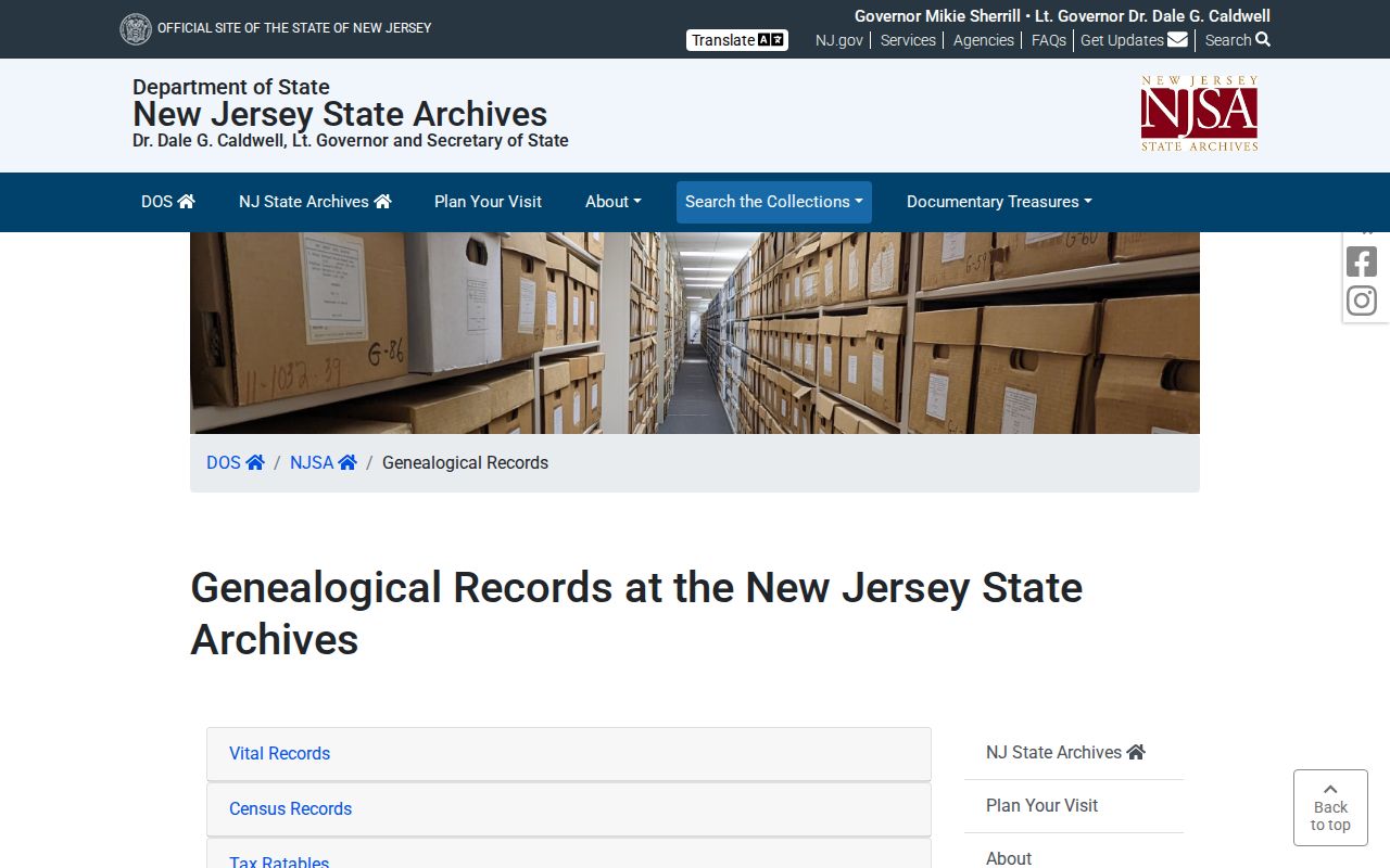 Lower Township previous residents reference for State Archives genealogical collections