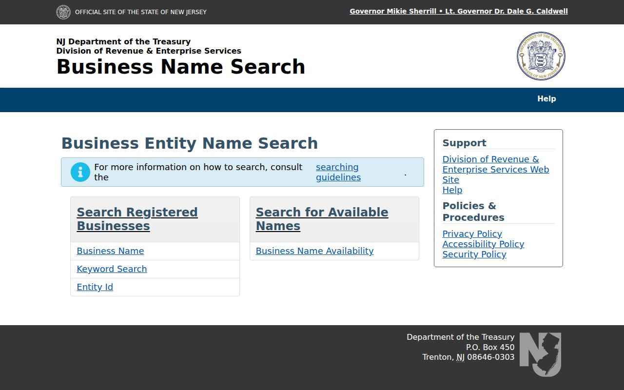 Lower Township resident lookup reference for New Jersey business-name search