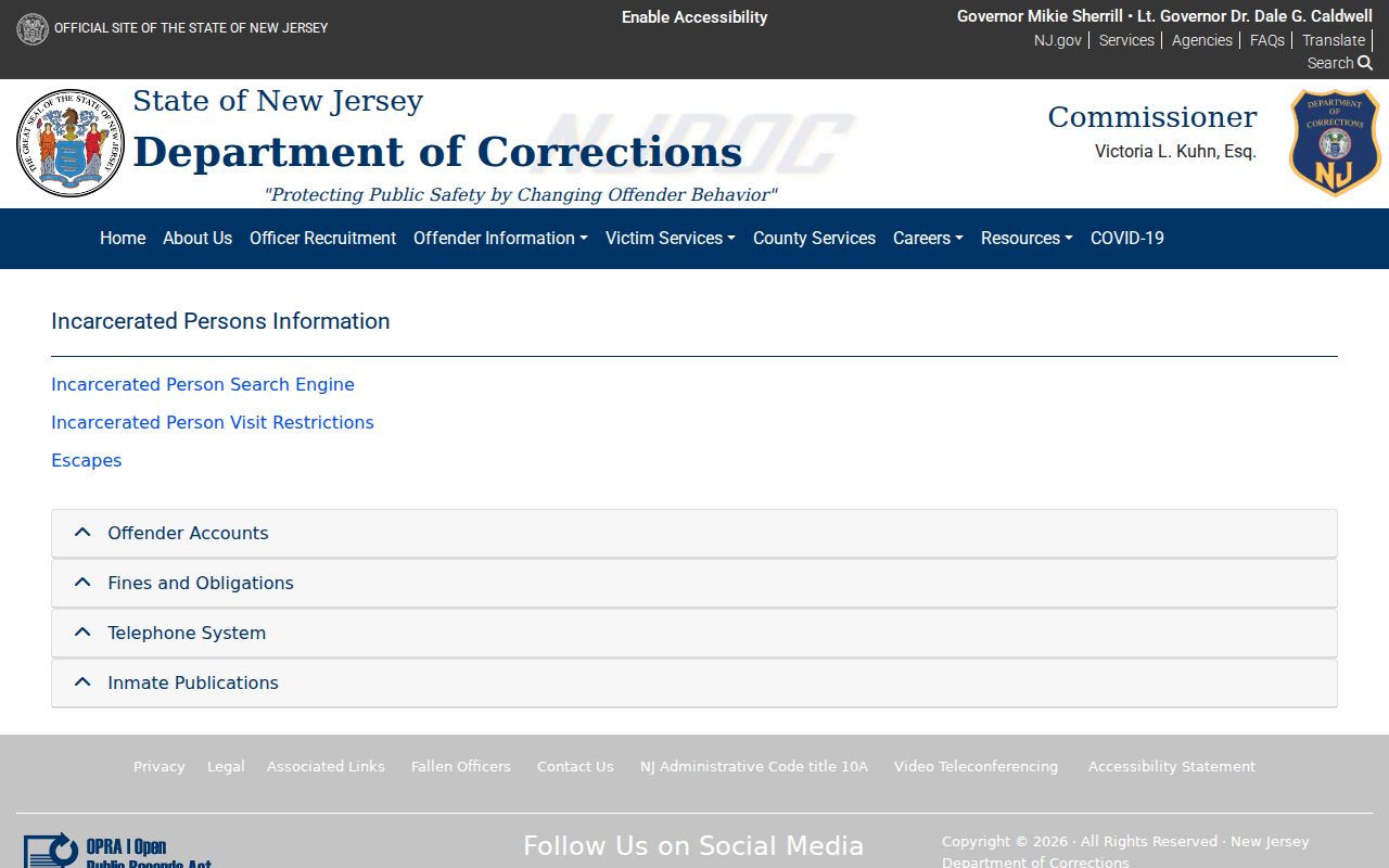 Lower Township resident lookup reference for New Jersey incarcerated-person information