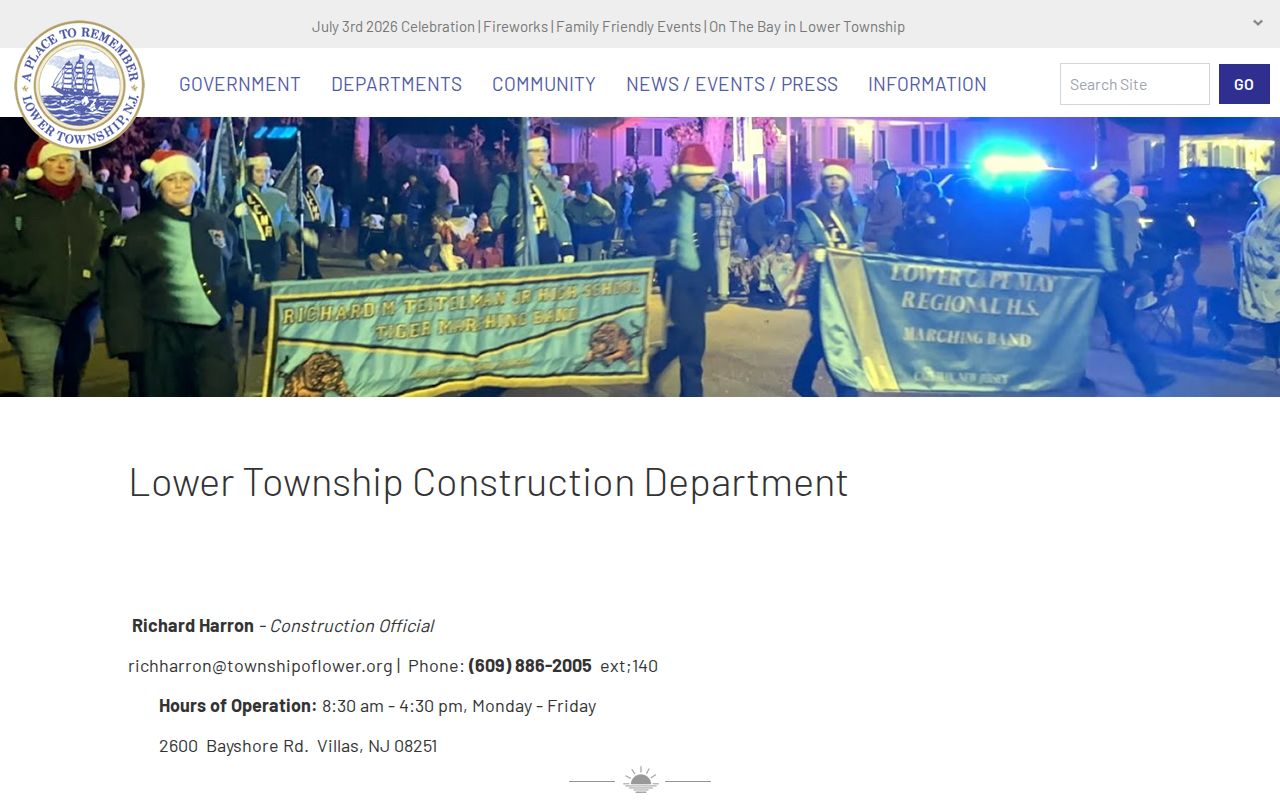 Lower Township construction department information