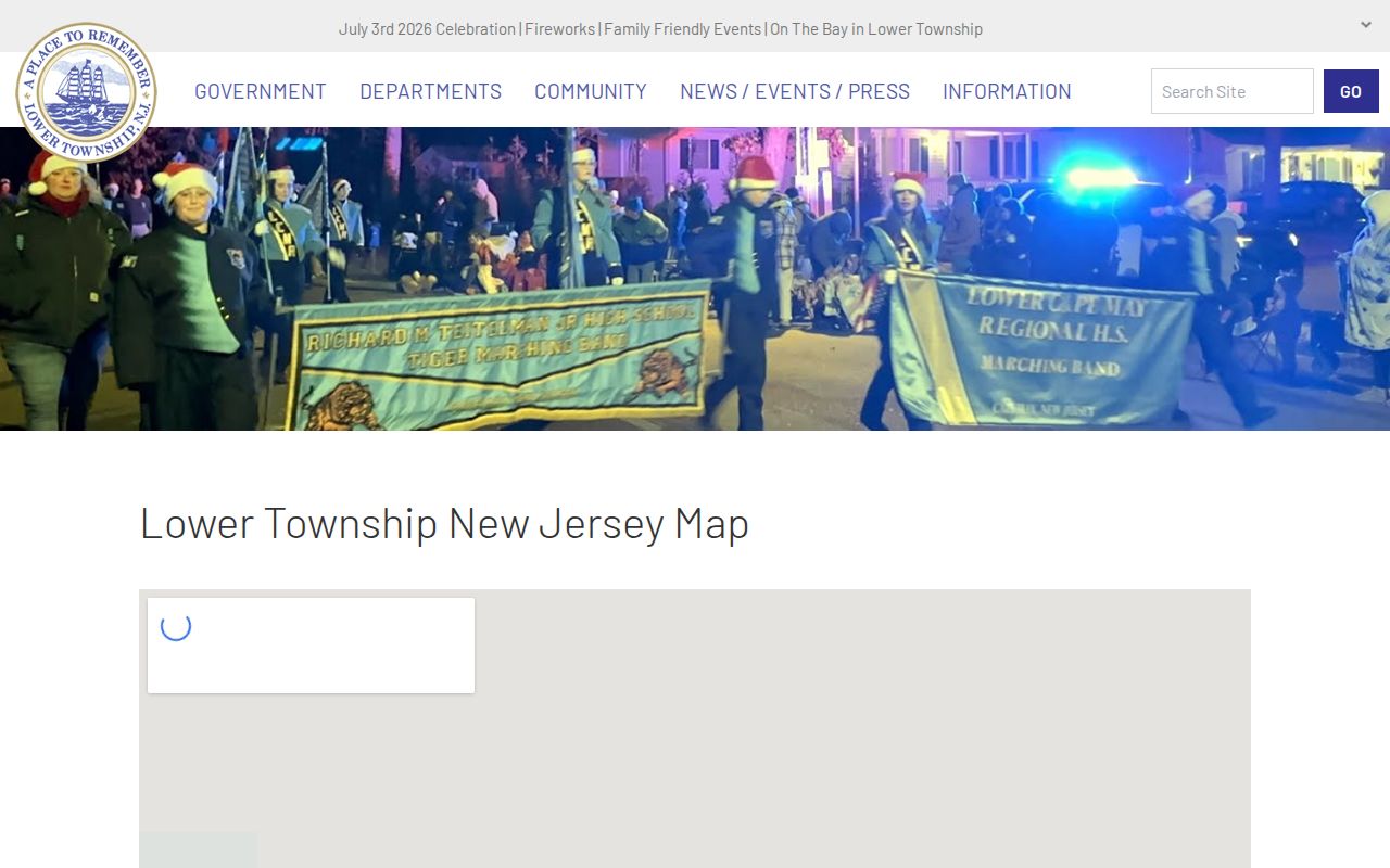 Lower Township ZIP code directory context on the official area map